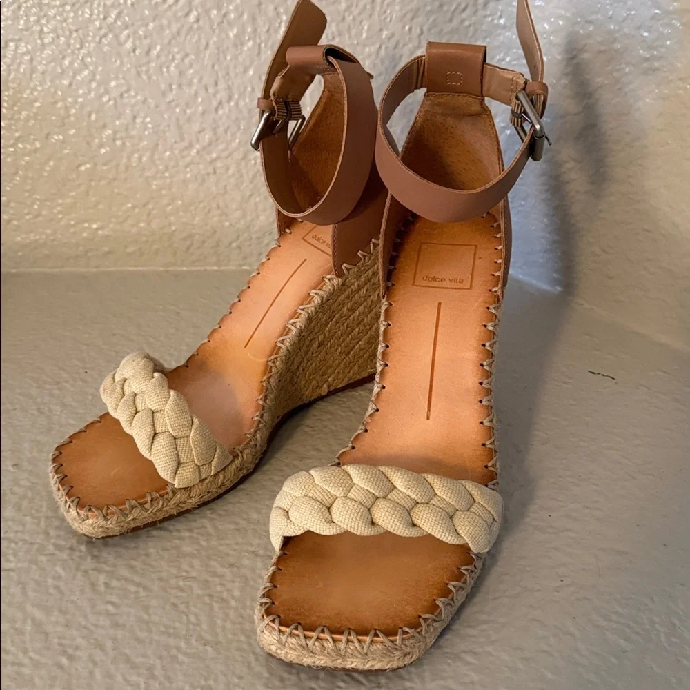 Dolce Vita Nilton Sandstone Braided Strap Espadrille Sandals Size 8